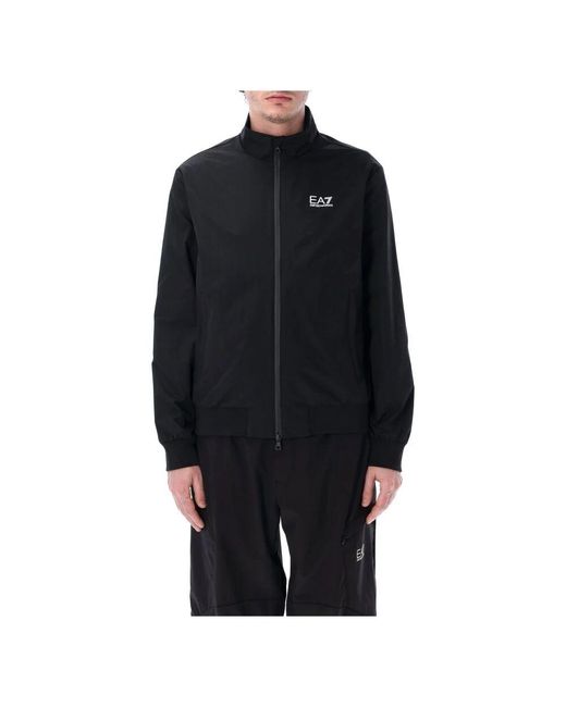 EA7 Schwarzer Zip-Up Sweatshirt Core Identity in Black für Herren