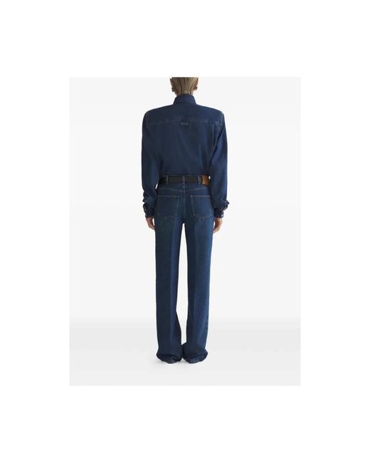 Mugler Blue Denim Shirts
