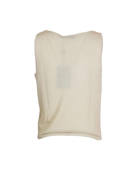 Fracomina Natural Sleeveless Tops