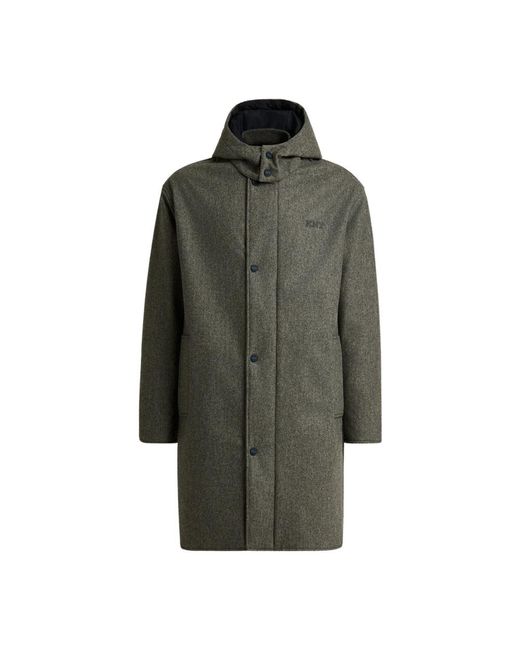 Kiton Jassen ,Grijs ,Wol Wollen Overjas Met Capuchon in het Green voor heren