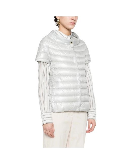 Herno Nylon Short Down Jacket in het Gray