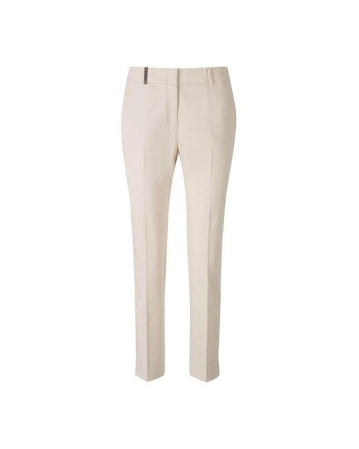 Slim-Fit Trousers Peserico de color Natural