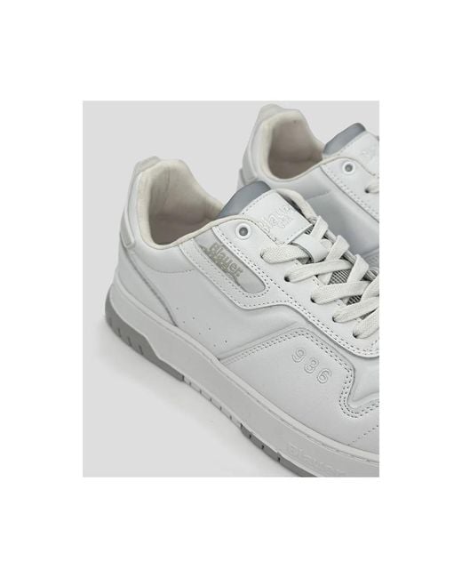 Blauer Herren Leder Sneaker in in Gray für Herren