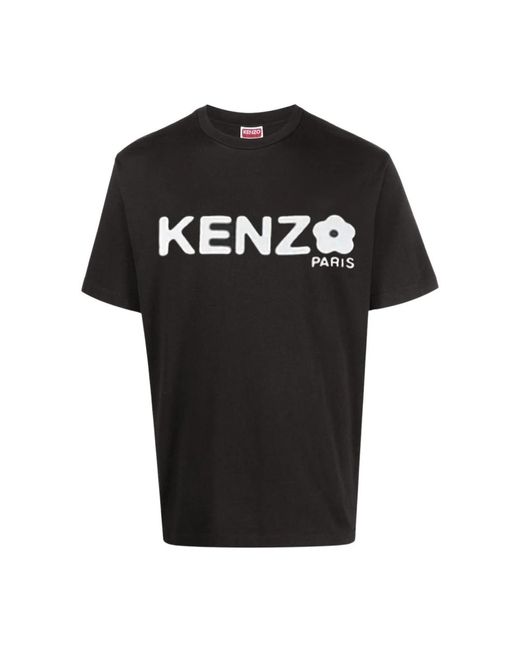 KENZO Baumwoll logo patch t-shirt in Black für Herren