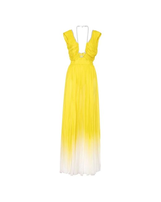 Philipp Plein Kleedjes ,Geel ,Polyester Lange Jurk Degrade in het Yellow