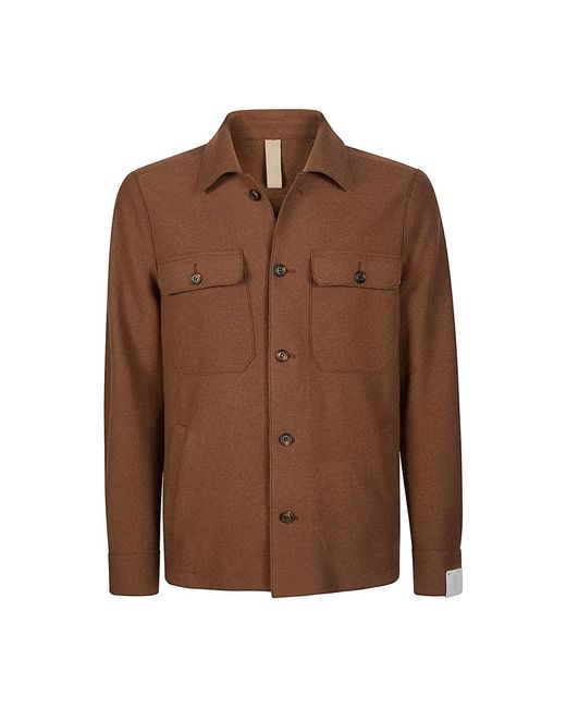 Eleventy Jassen ,Bruin ,Kasjmier Over Shirt Finezza 7 in het Brown voor heren