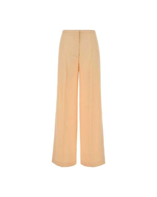 Alberta Ferretti Natural Wide Trousers