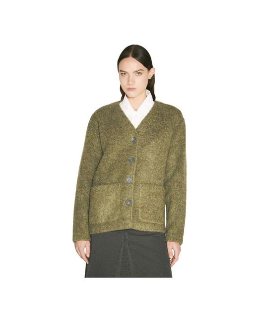 Our Legacy Green Gemütlicher fuzzy cardigan pullover