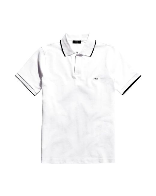 Fay White Polo Shirts for men