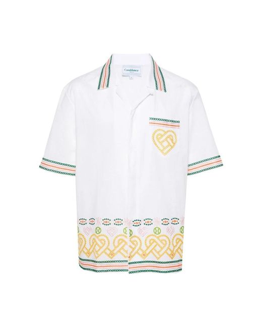Casablancabrand White Short Sleeve Shirts for men