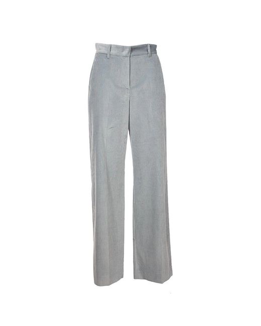 Weekend by Maxmara Gray Weite samtbaumwollhose