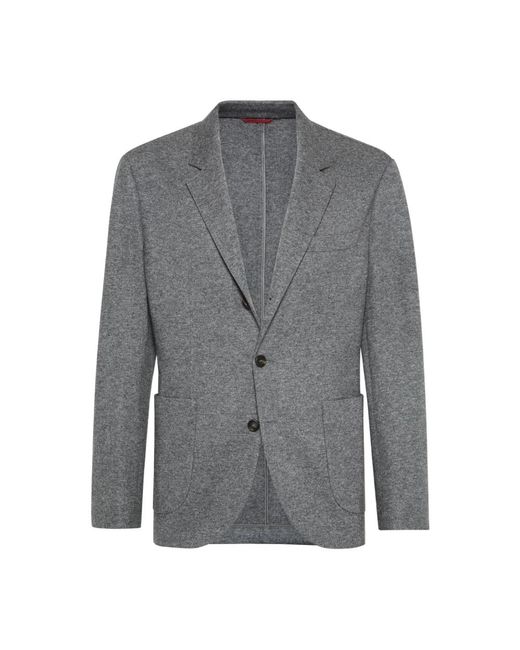 Brunello Cucinelli Graue wollblazer jacken in Gray für Herren