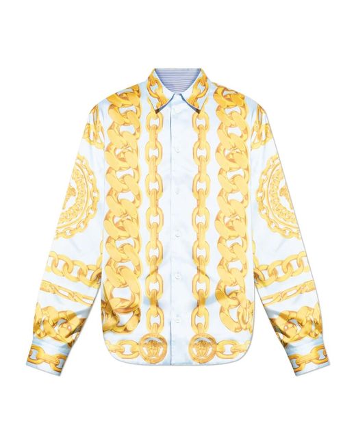 Versace Yellow Casual Shirts for men