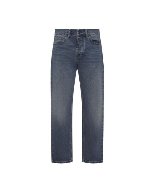 Carhartt Blue Straight Fit Jeans for men