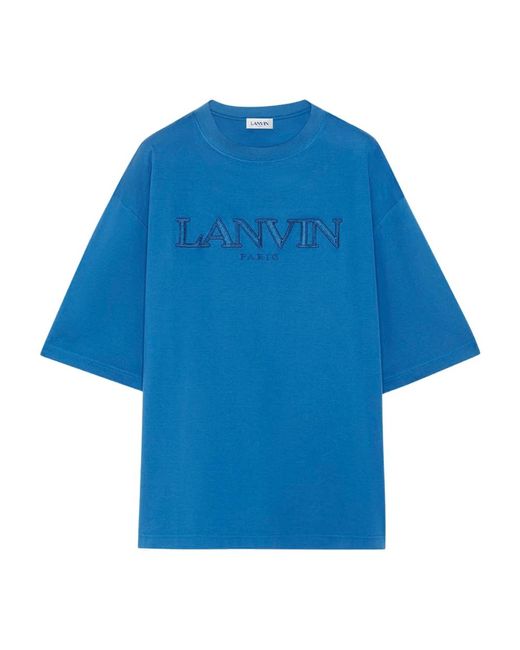 Blu ricamato oversize tee-shirt parigi di Lanvin in Blue da Uomo