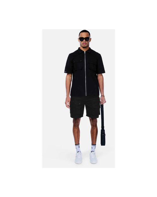 Off The Pitch Black Short Sleeve Shirts for men