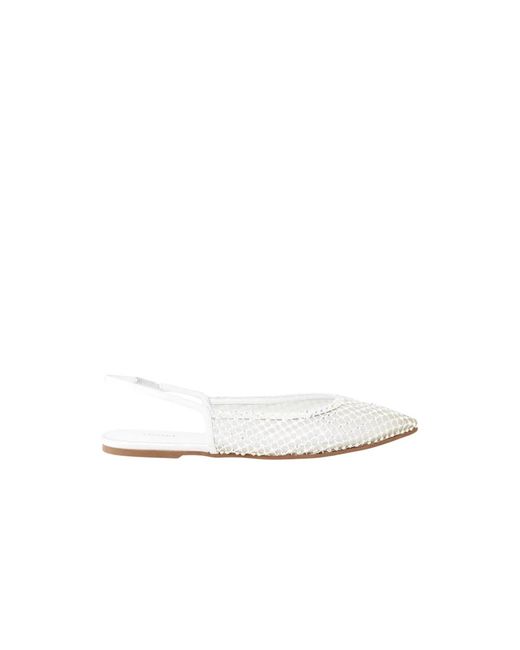 Le Silla White Ballerina Shoes