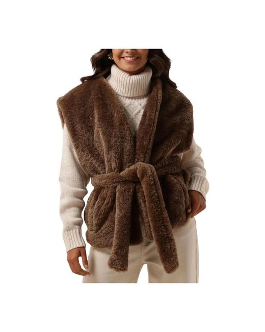 Notre-v Jassen ,Bruin ,Polyester Teddy Jas in het Brown