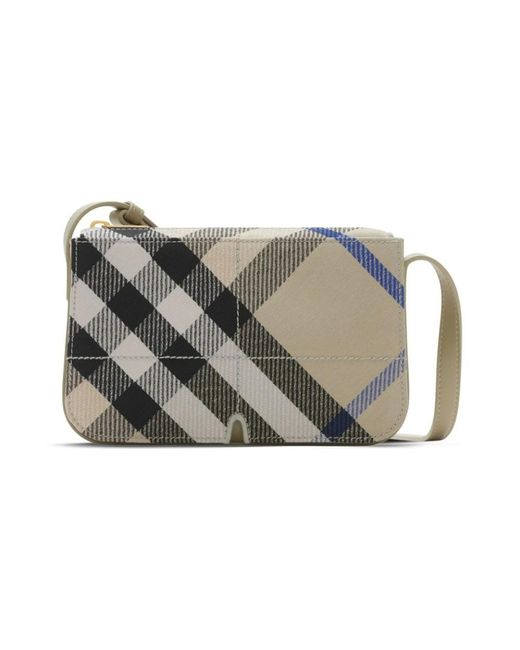 Burberry Gray Strukturierte Leder Schultertasche