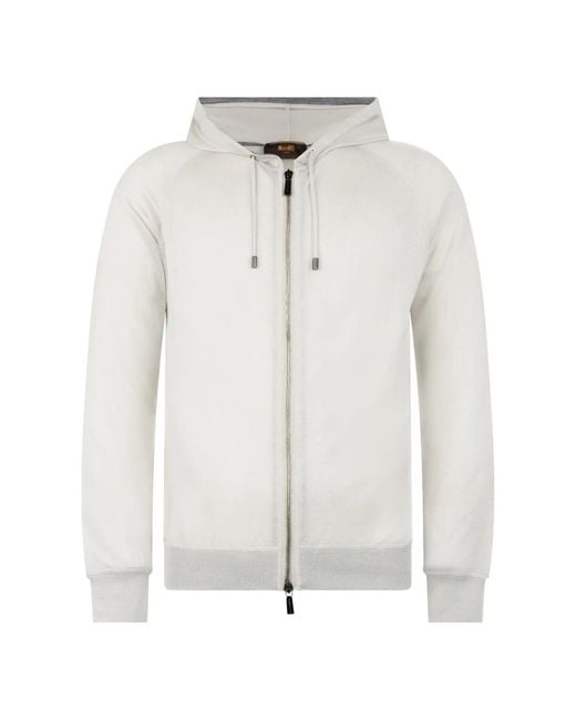 Moorer White Zip-Throughs for men