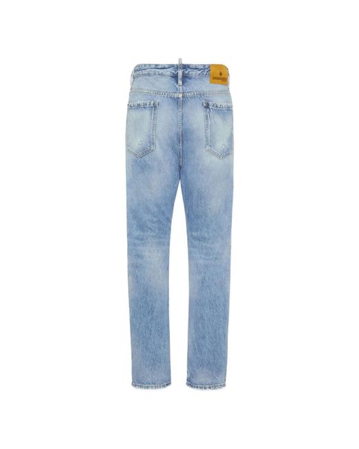 DSquared² Jeans ,Blauw ,Denim Blauwe Denim Jeans Met Whiskering Effect in het Blue voor heren