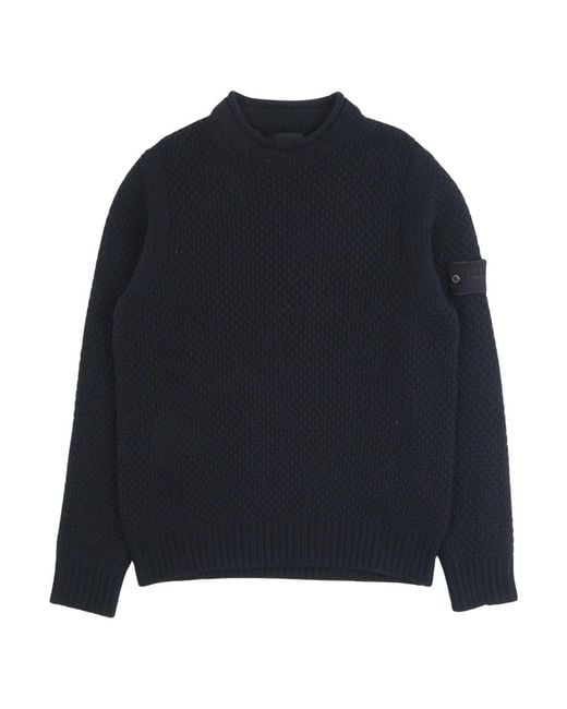 Stone Island Blue Round-Neck Knitwear for men