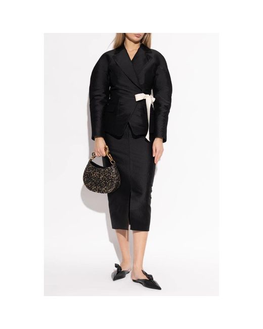 Lanvin Rokken ,Zwart ,Katoen Midi Rok in het Black