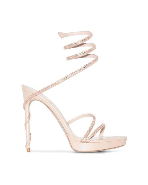 Rene Caovilla Metallic High Heel Sandals