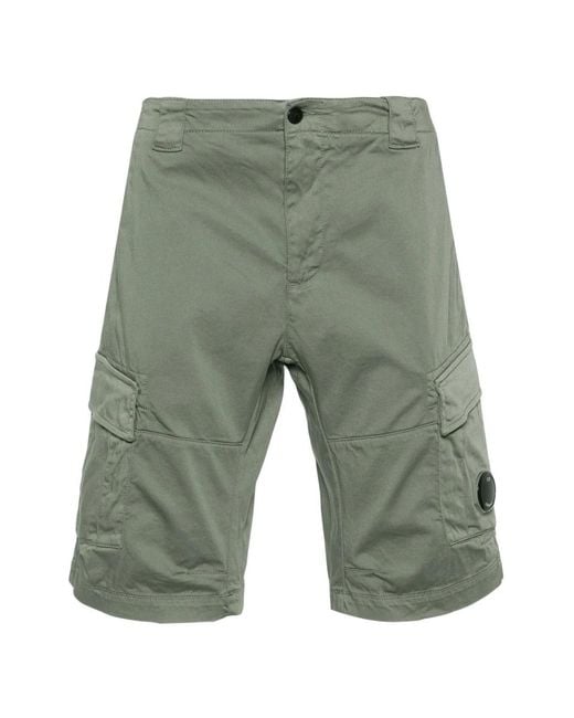 C P Company Green Casual Shorts for men