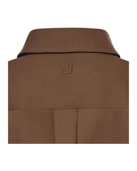 Fendi Brown Casual Shirts for men