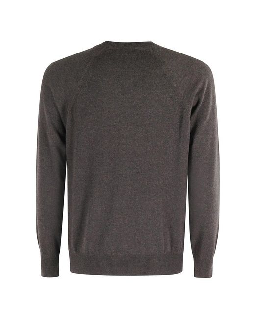 Kangra Gray Round-Neck Knitwear for men