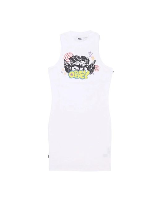 Obey White Short Dresses