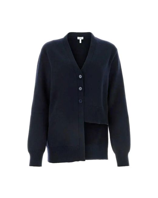 Loewe Blue Asymmetrischer cashmere cardigan