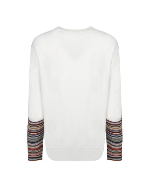 Paul Smith White Round-Neck Knitwear