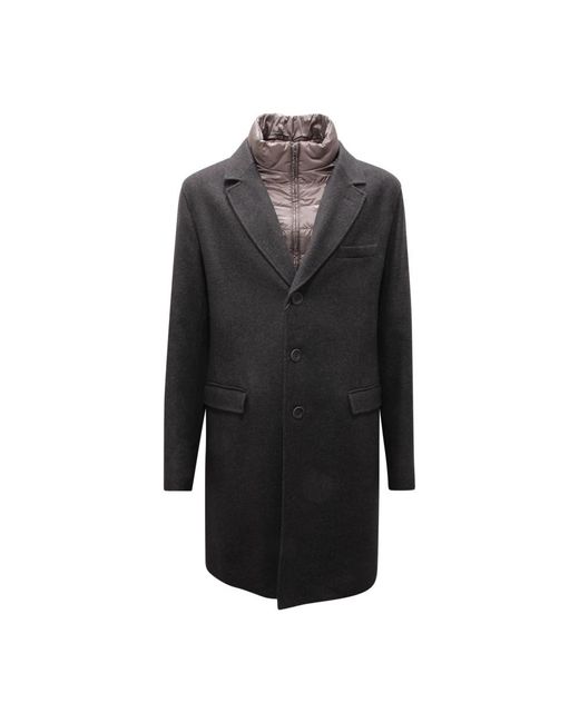 Herno Black Single-Breasted Coats for men