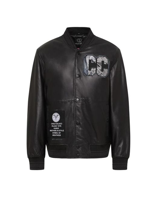 carlo colucci Leren Jas in het Black voor heren