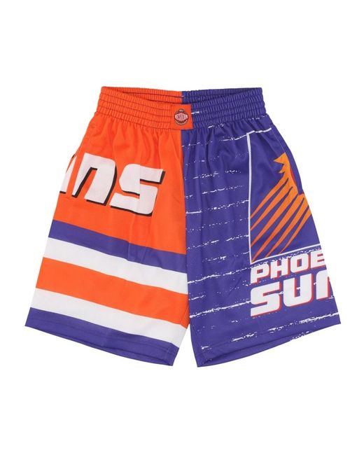 Mitchell & Ness Korte Broeken ,Veelkleurig ,Polyester Nba Jumbotron 3.0 Basketbalshorts in het Blue voor heren
