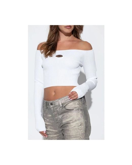 DIESEL Round-Neck Knitwear in het White