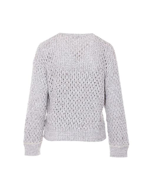 Fabiana Filippi Gray V-Neck Knitwear