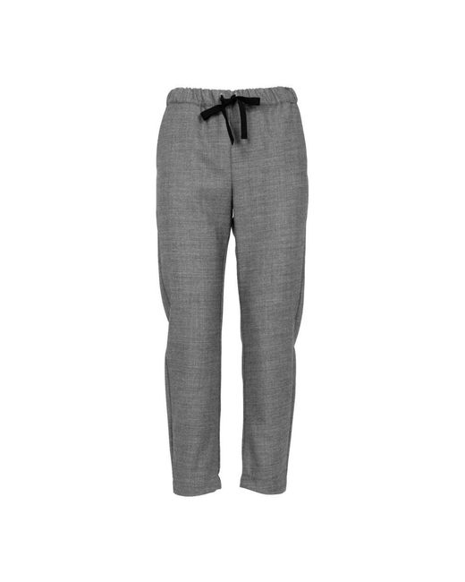 Semicouture Gray Graue wollmischung knöchellange hose
