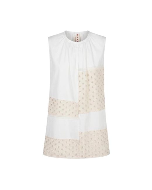 Marni White Sleeveless Tops