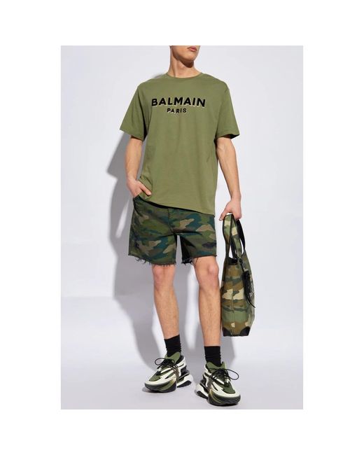 Balmain Green Casual Shorts for men