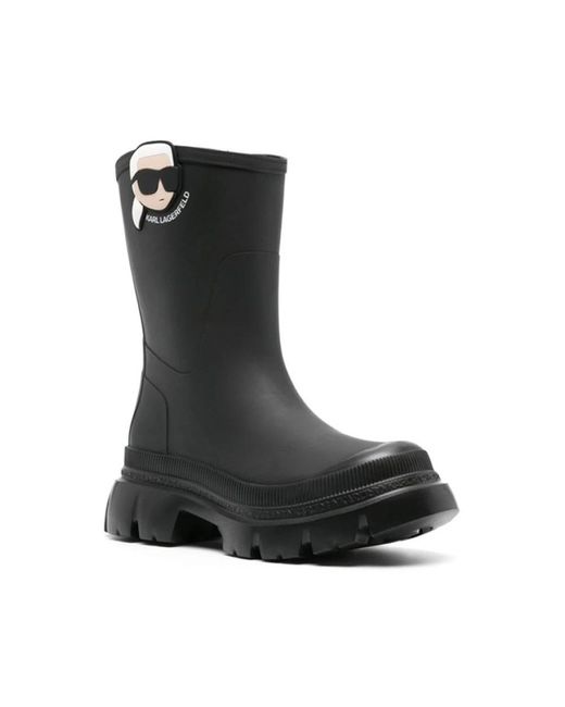 Karl Lagerfeld Black Rain Boots