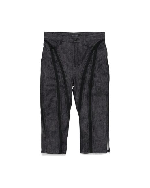 Mugler Gray Cropped Jeans