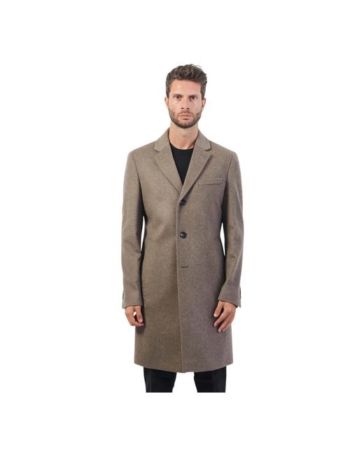 Boss Brown Single-Breasted Coats for men