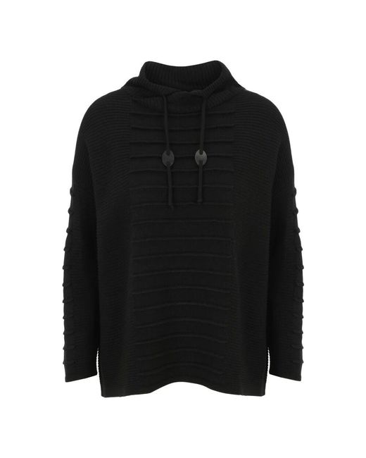 Doris Streich Black 3D Muster Strickpullover