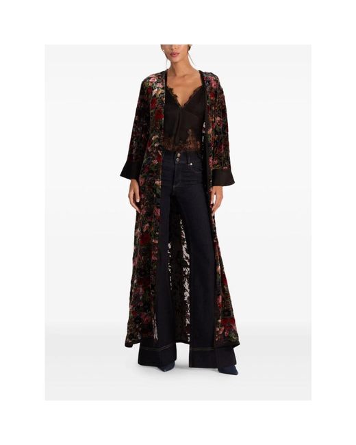 Alice + Olivia Black Floral Wrap Dress