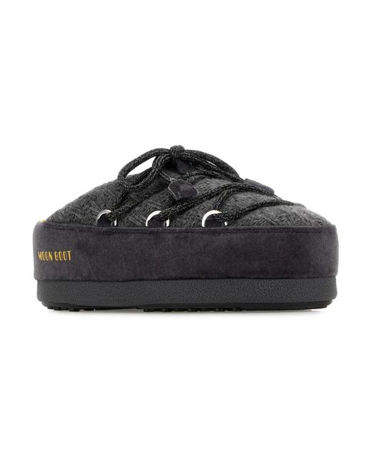 Moon Boot Black Evx Knit Mules