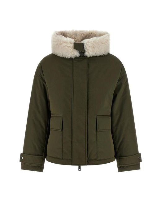 Yves Salomon Green Down Jackets