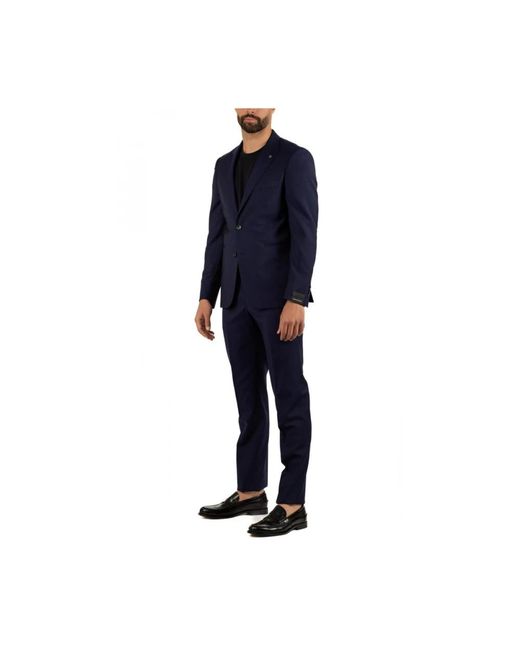 Tagliatore Blue Single Breasted Suits for men